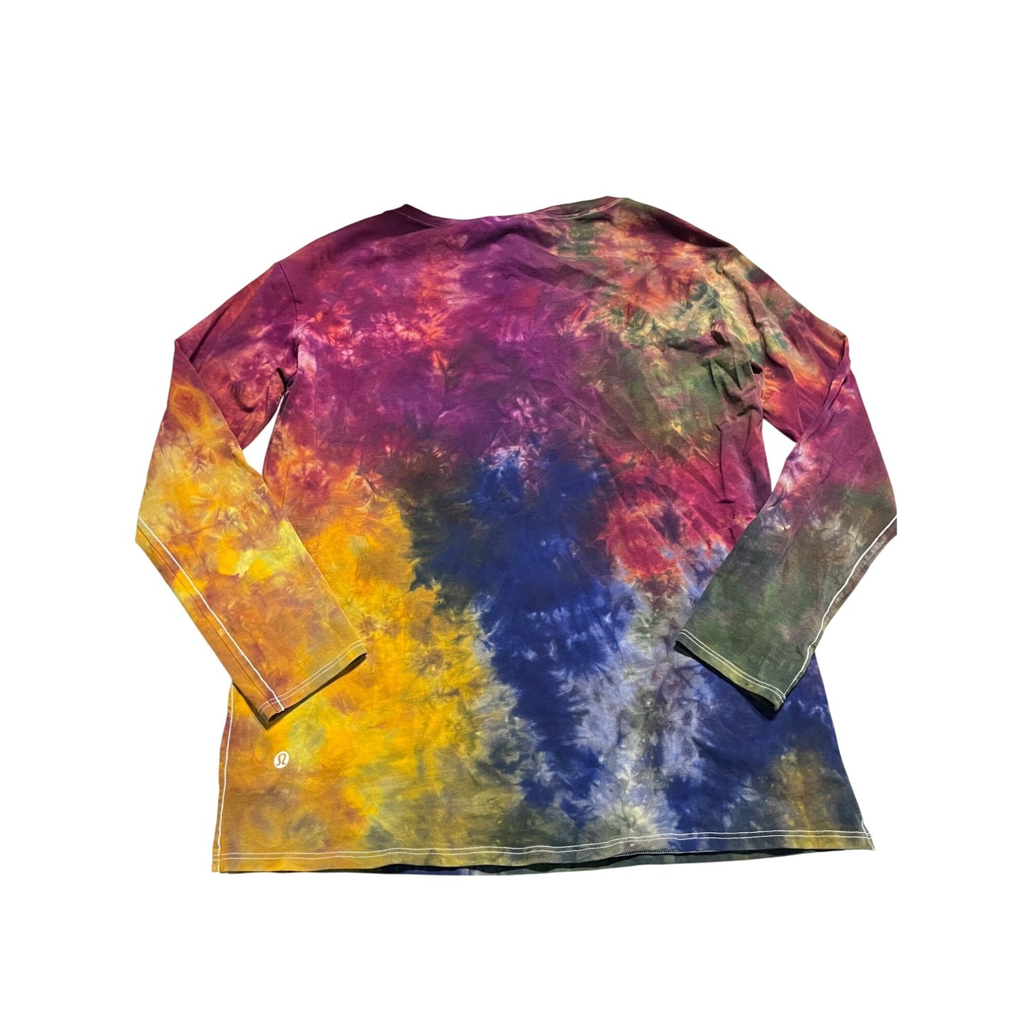 Lululemon Tie Dye Boatneck Long Sleeve Pima Cotton Fall Size 4 (Multicolor Scrunch Dye)