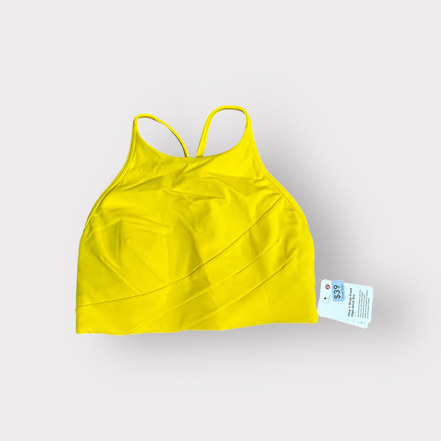 Flow Y Wrap Front High Neck Bra Maize Yellow B/C