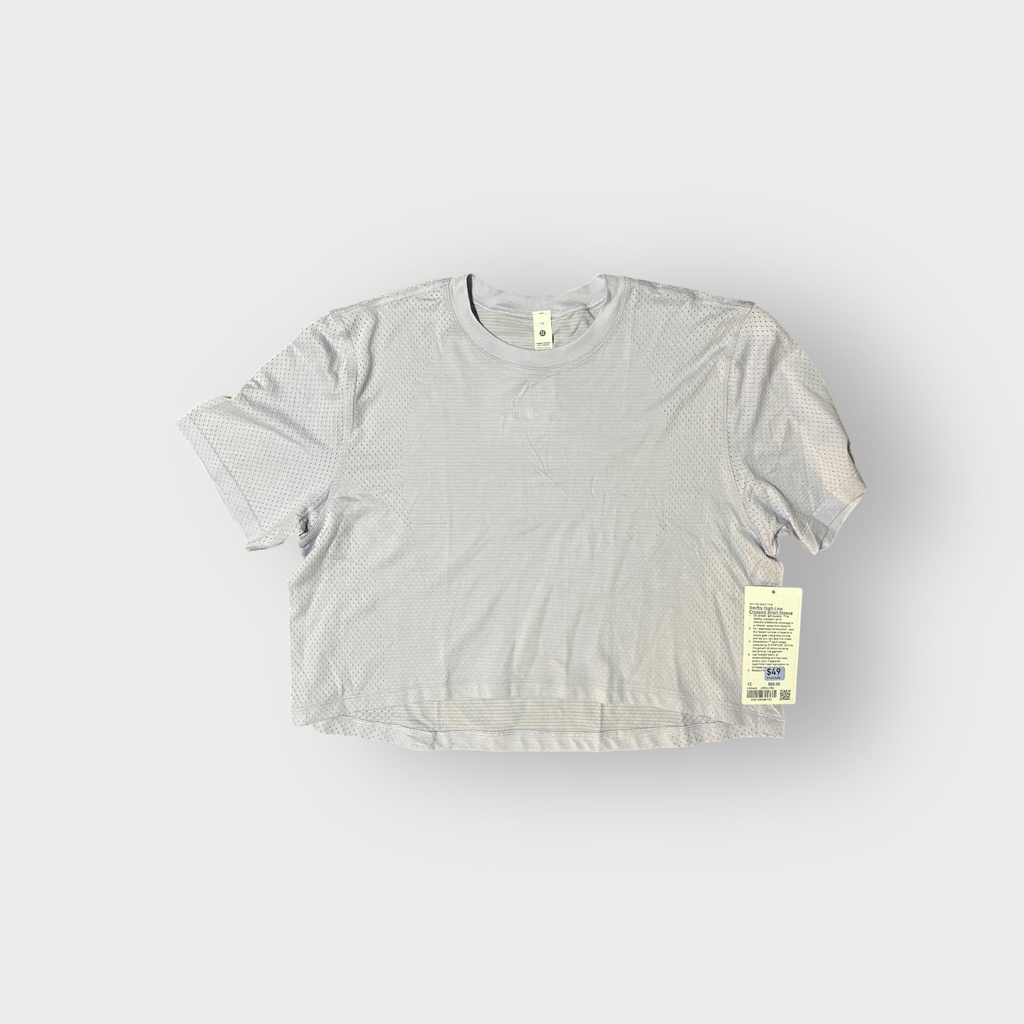 Swiftly High Low Cropped Short Sleeve Lavender Frost