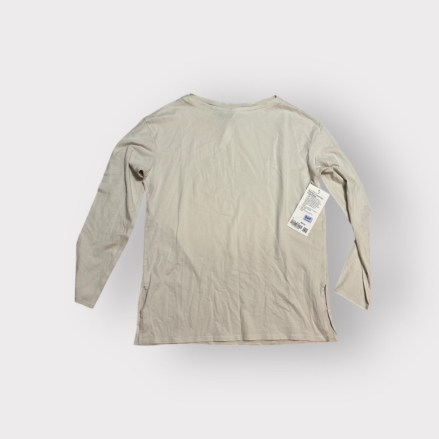 Relaxed Fit Boatneck Long Sleeve Bone