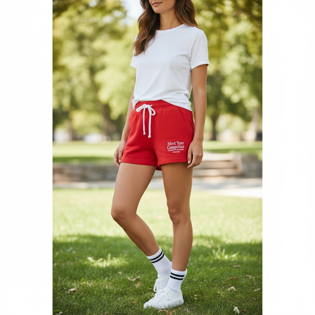 lululemon lulu red french terry shorts