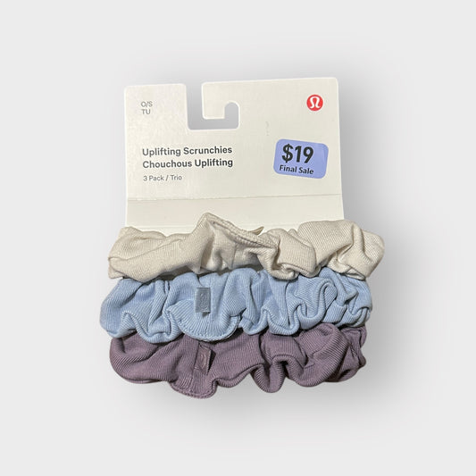 Uplifting Scrunchies 3 Pack Purple Ash Blue Willow Beige