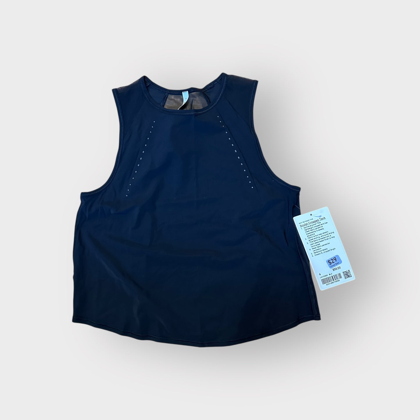 Cropped Sculpt Tank Black