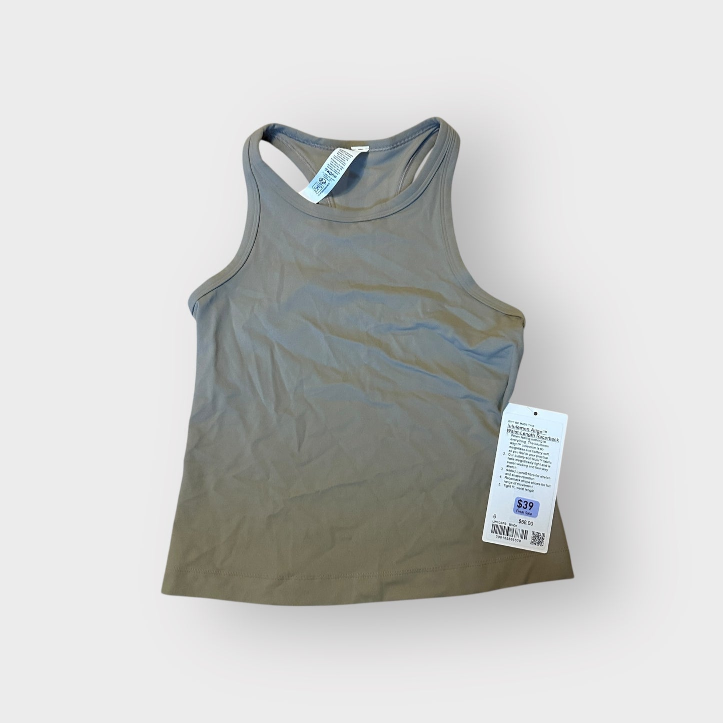 Align Racerback Waist Length Sheer Oak