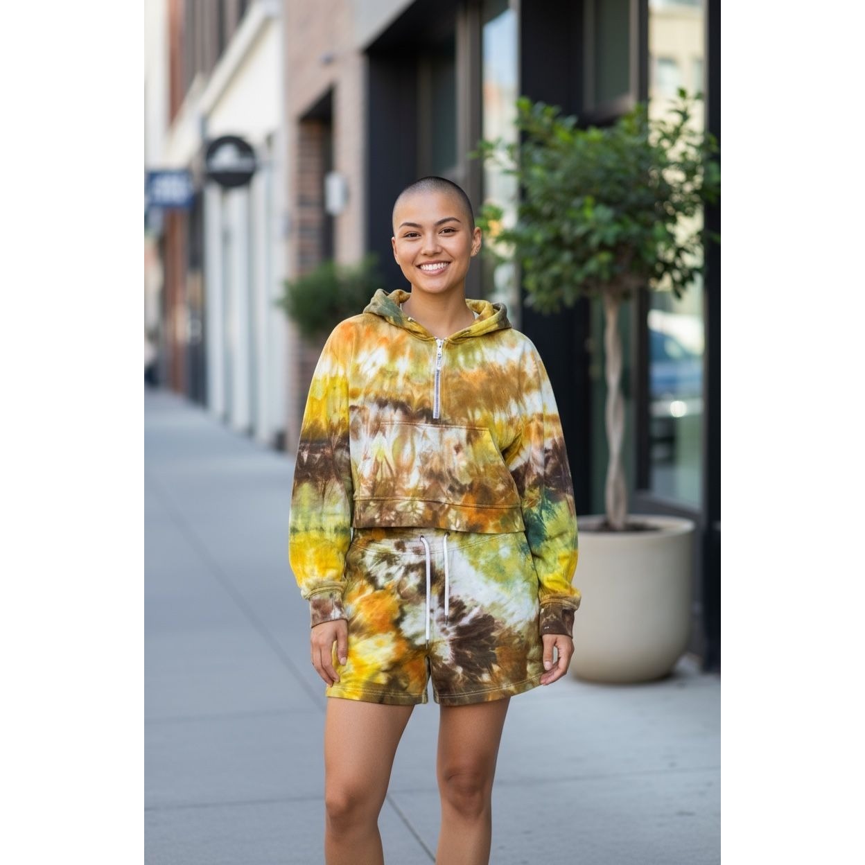 Lululemon Scuba Hoodie M/L Scuba Shorts Sz 10 Set Tie Dye OOAK Fall Autumn