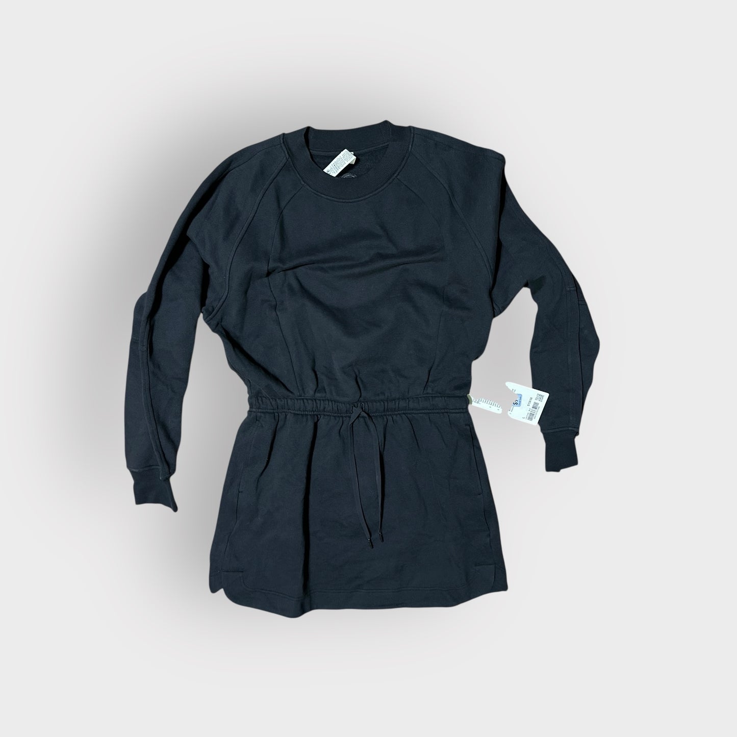 Scuba Cinch Waist Mini Dress Black