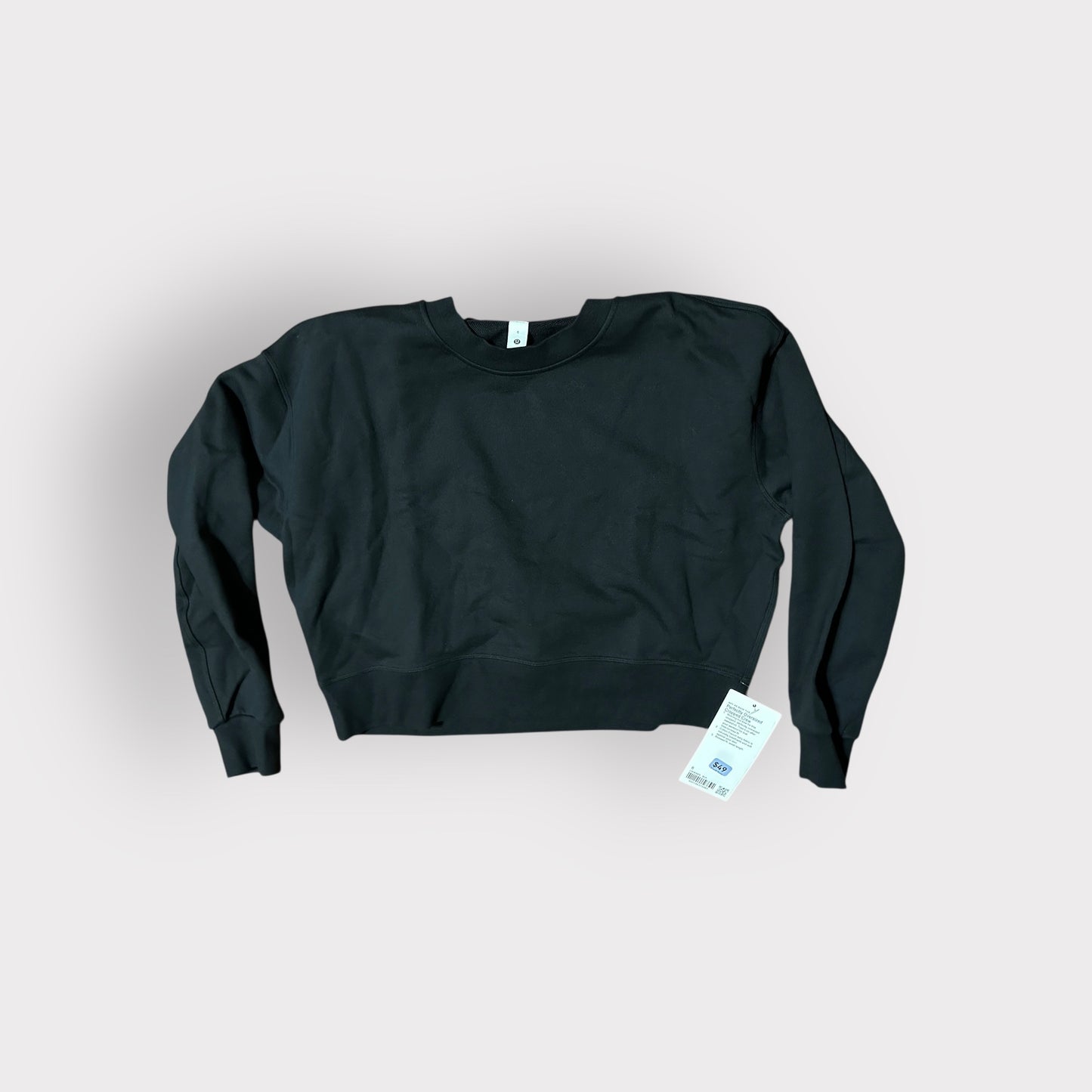 Perfectly Oversized Cropped Crewneck Black