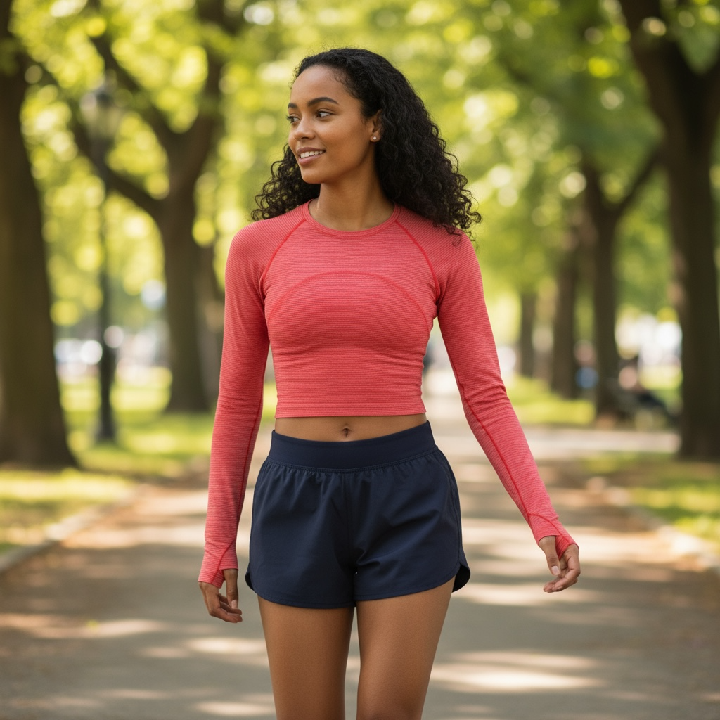 lulu red cropped swiftly long sleeve