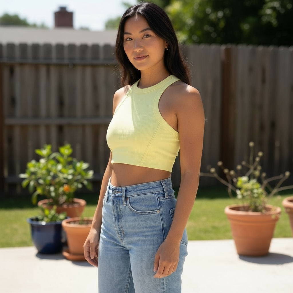 ribbed nulu high neck bra