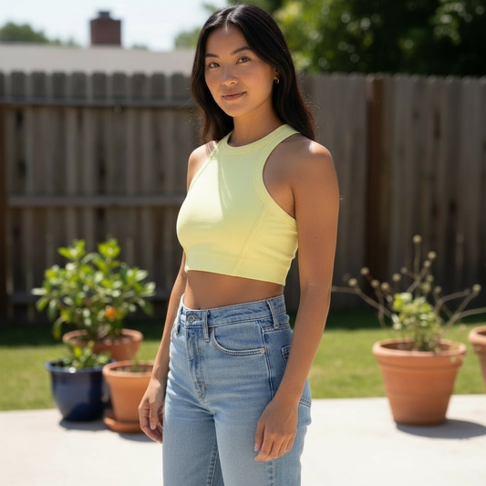 ribbed nulu high neck bra