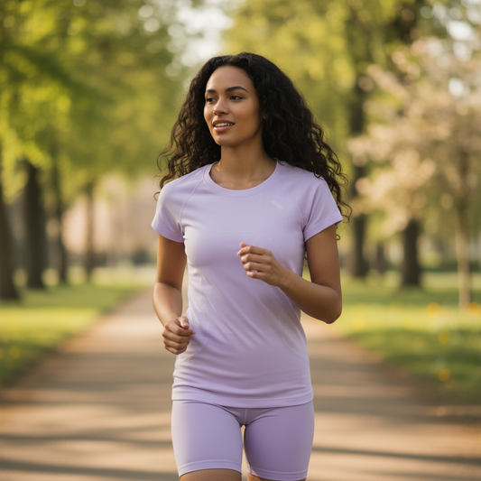 Swiftly Tech Short Sleeve Full Length Lavender Frost