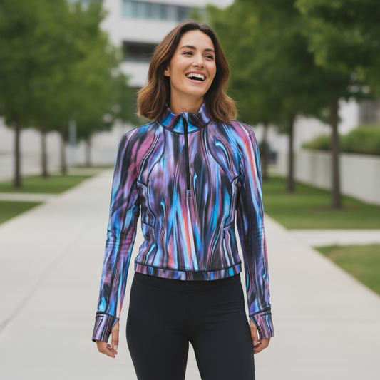 lululemon It’s Rulu Run Cropped Half Zip Chroma Blur Multi