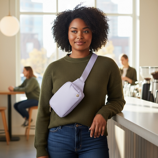 Everywhere Belt Bag 2L *LONG STRAP Serene Blue and Gold