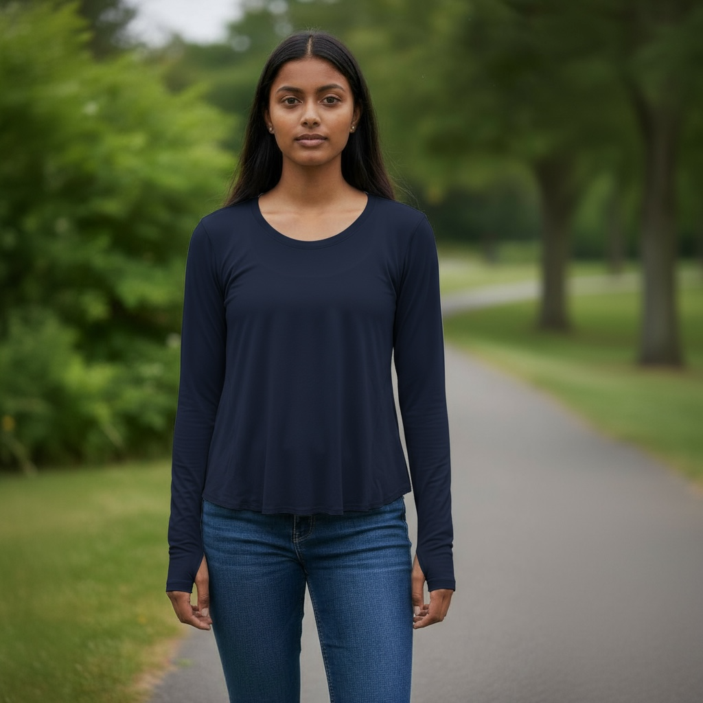 Modal Relaxed Fit Lounge Long Sleeve True Navy