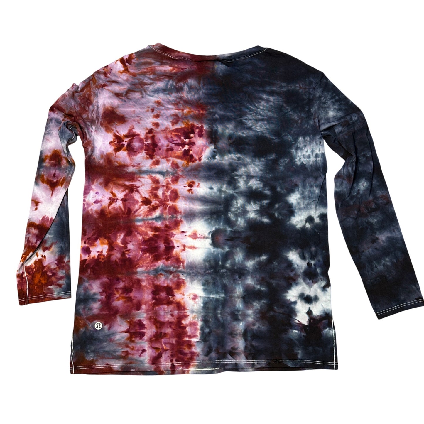 Tie Dye Lululemon Relaxed Boatneck Long Sleeve Size 4 Blue Red OOAK