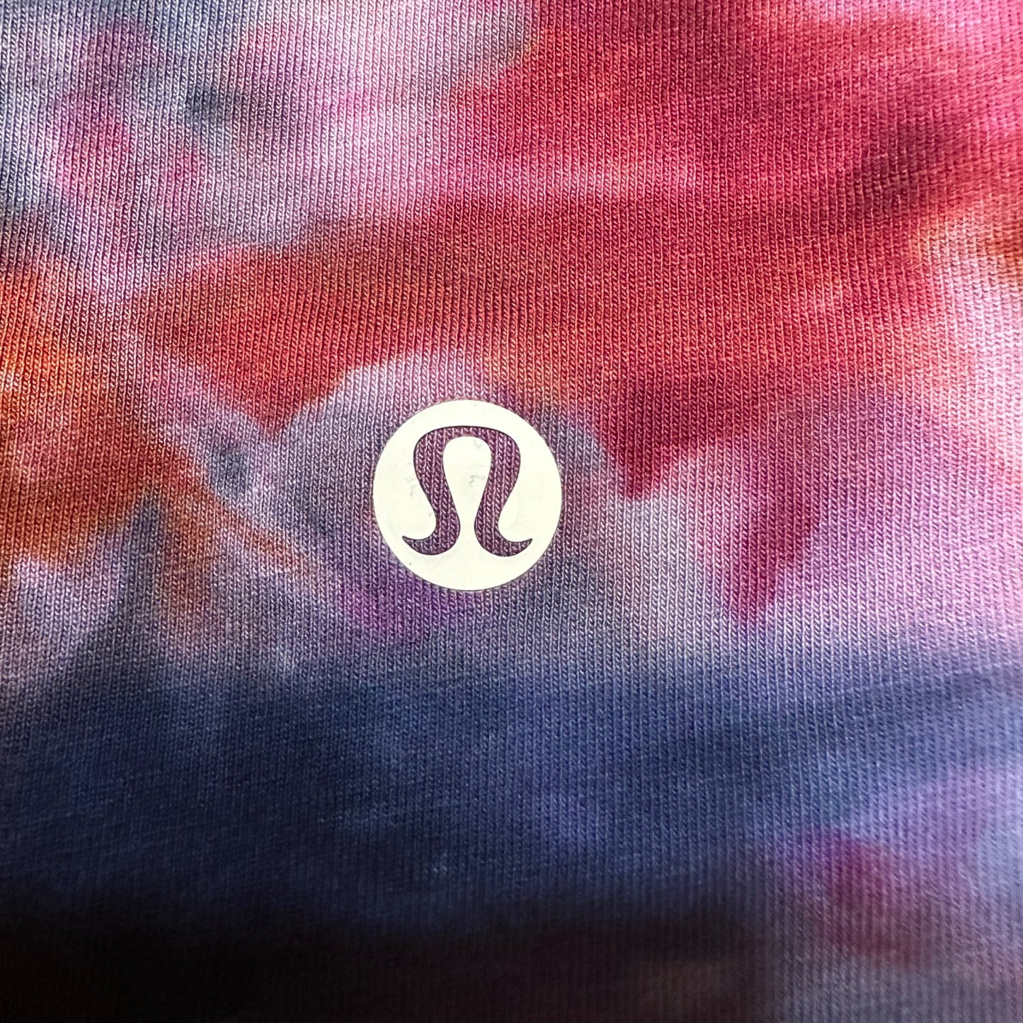 Tie Dye Lululemon Relaxed Boatneck Long Sleeve Size 4 Blue Red OOAK