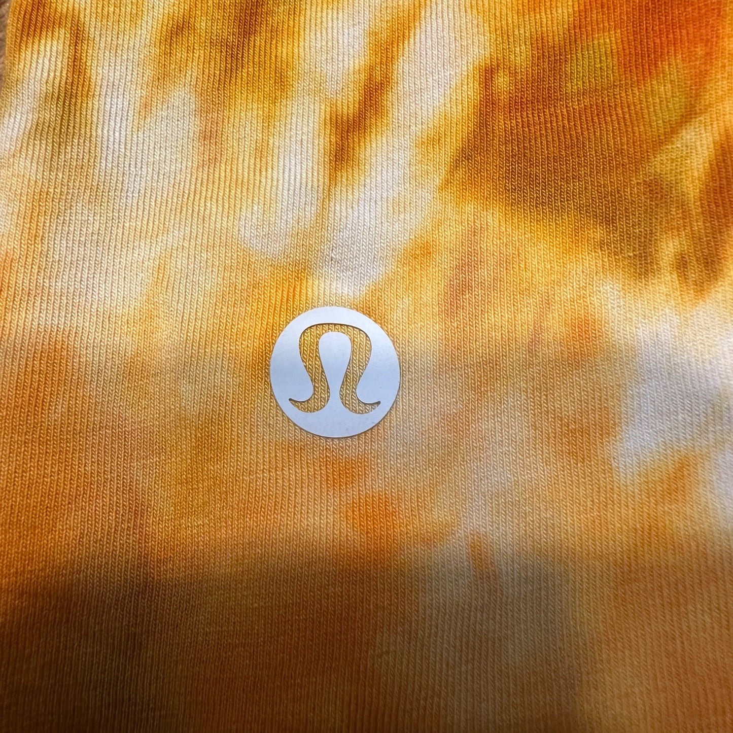Lululemon Tie Dye Boatneck Long Sleeve Size 4 Pima Cotton Fall Orange Brown